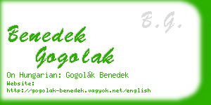benedek gogolak business card
