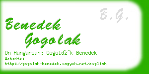 benedek gogolak business card